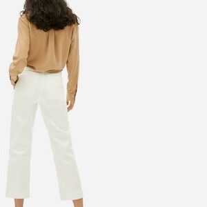 Everlane high waisted straight leg crop jean, bone, size 8